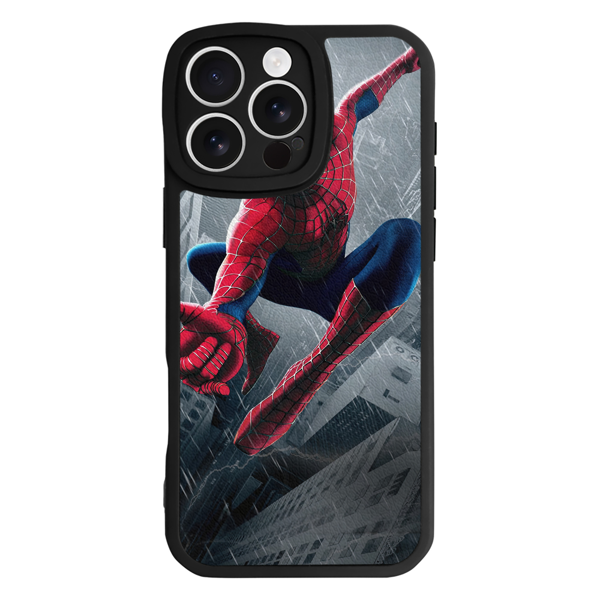 （画像用） Spider Man スパイダーマン 【iPhone 16シリーズ対応】シリコンスマホケース（レザー調） 材質：シリコン